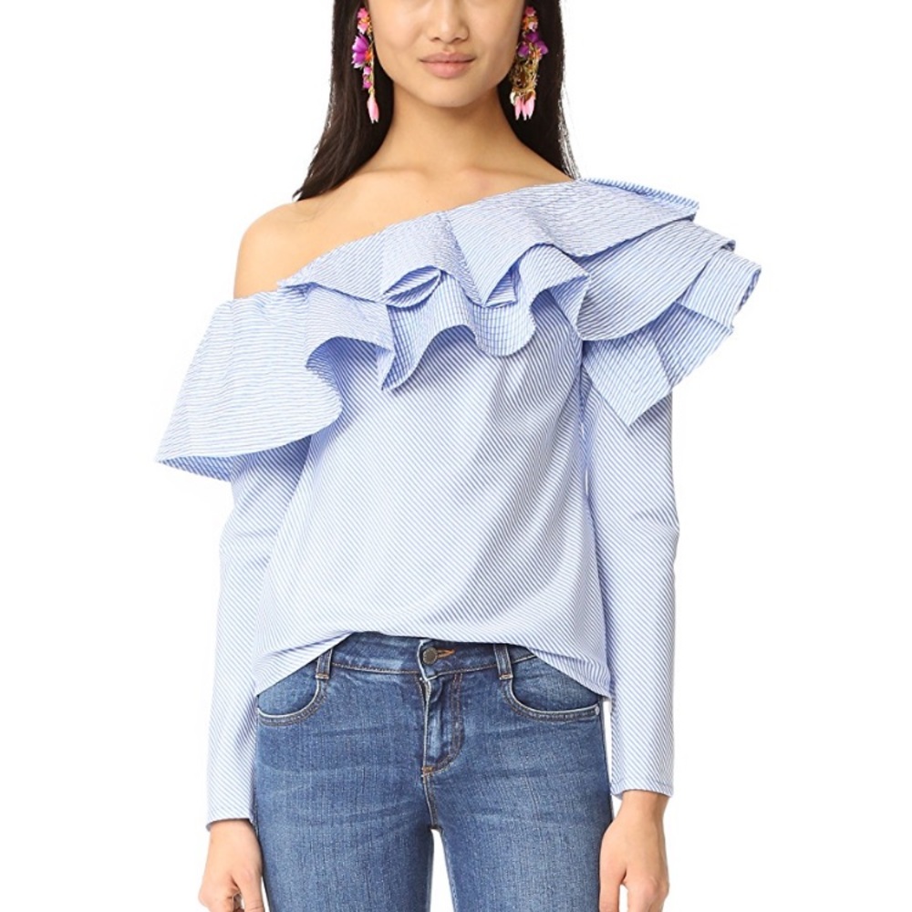 Ruffle One Shoulder Top